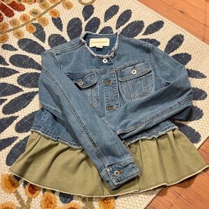 Pilcro Ruffle Hem Jean Jacket size small